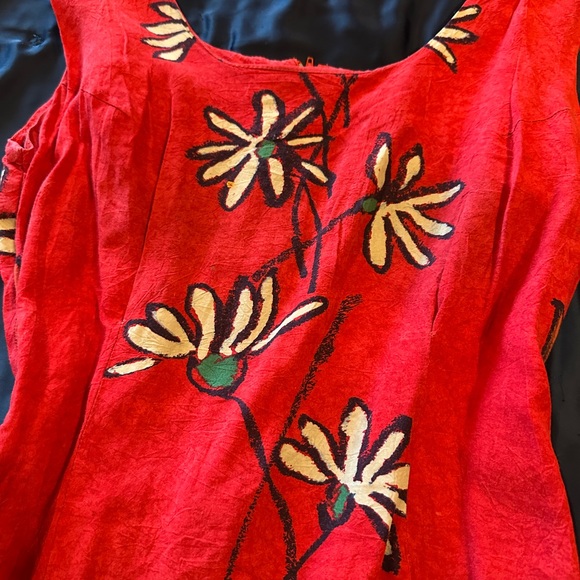 Red 60s Daisy Dress - Picture 6 of 7